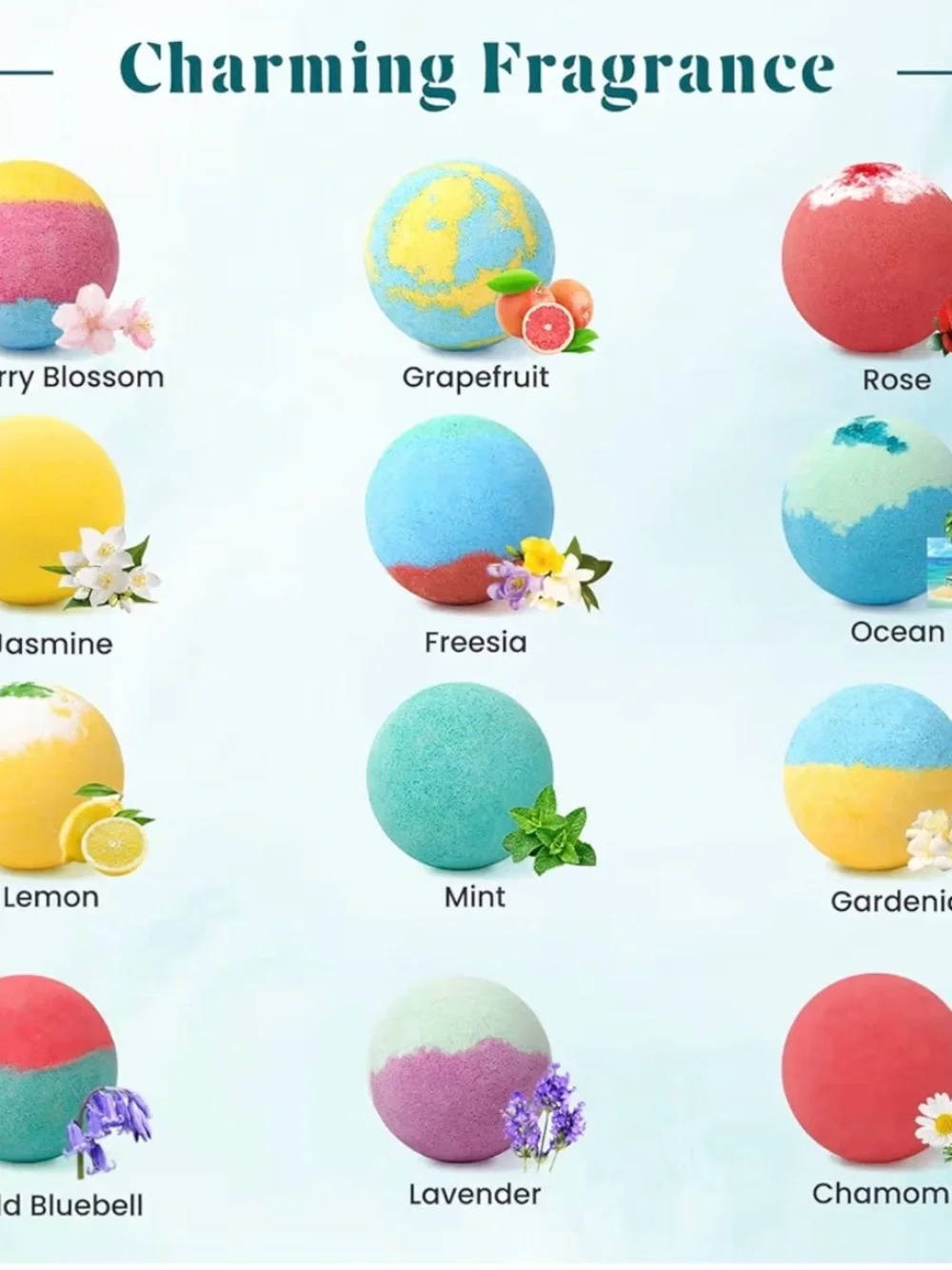 12-Pack Assorted Scented Bath Bomb Set - Multicolor